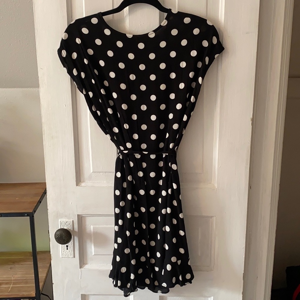 Black/white polka dot dress